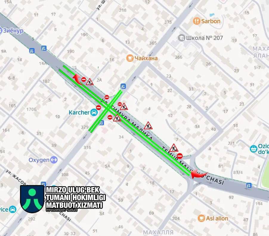 Traffic on Temur Malik Street has been partially restored